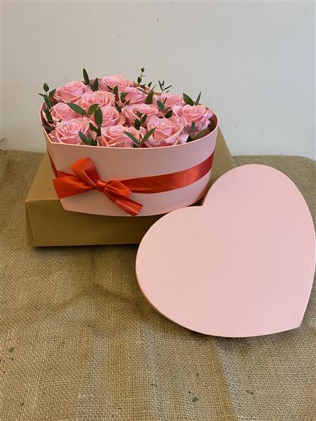 Large Heart Pink Florist Hat Boxes for Flowers